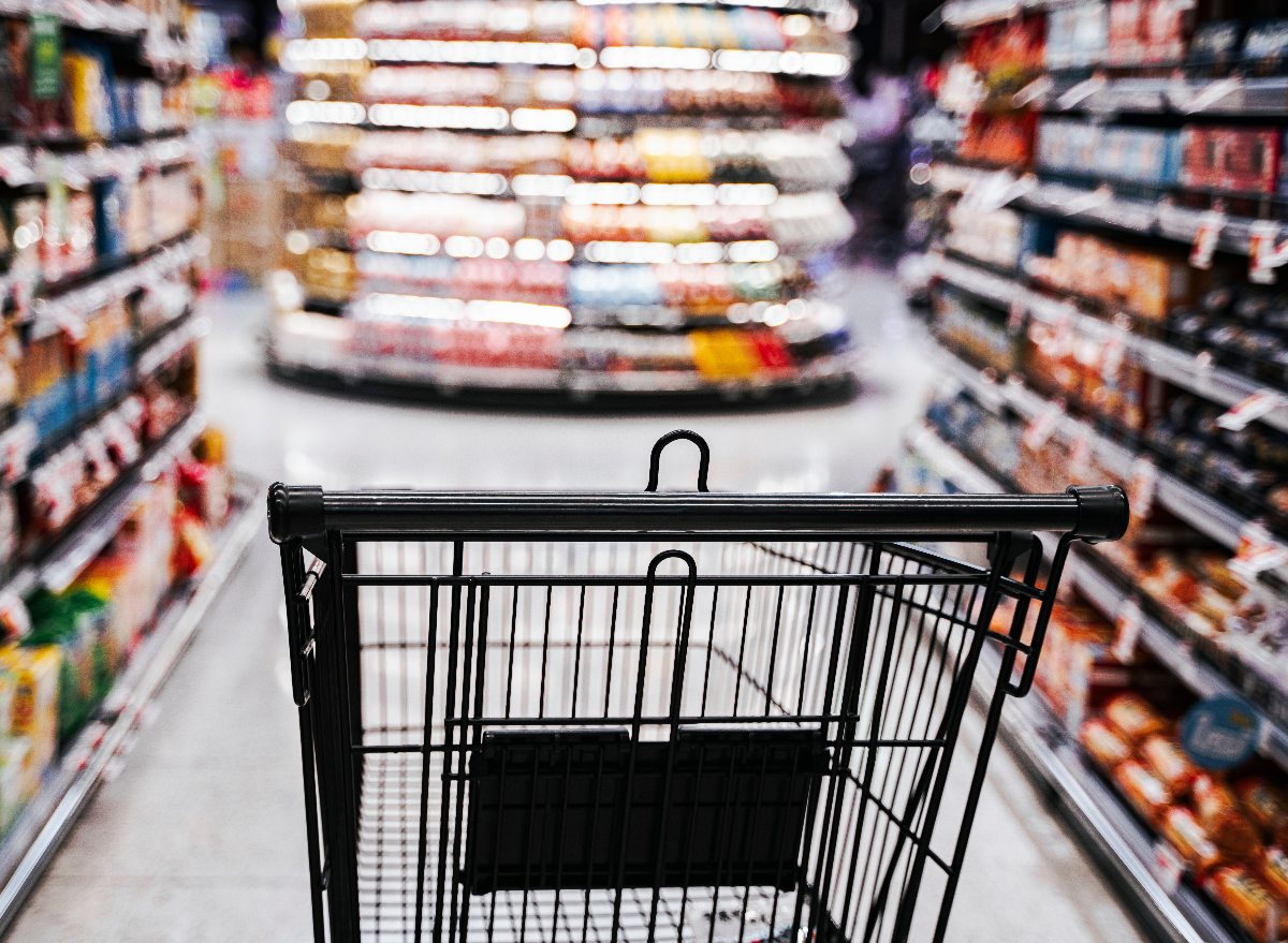 shopping cart in grocery store