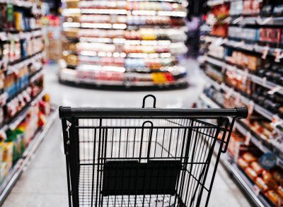 shopping cart in grocery store