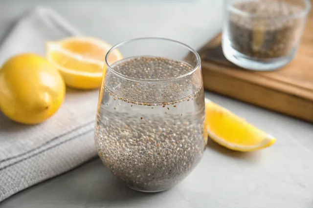 chia seeds in water with lemon chia fresca