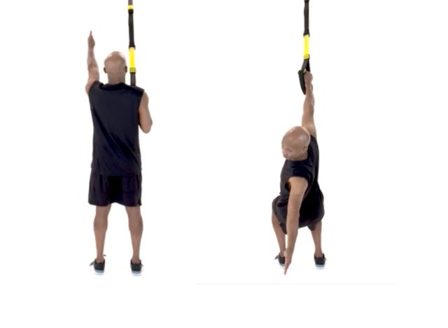 single-arm reach TRX strap