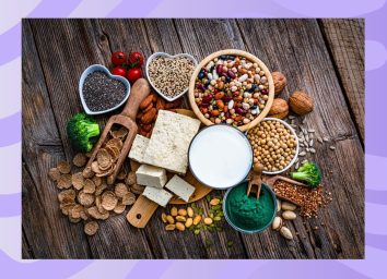 healthy foods on a wooden table