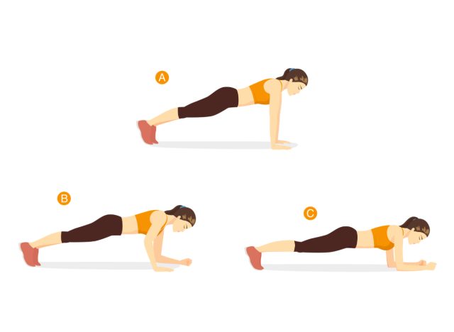up-down plank illustration to melt your gut