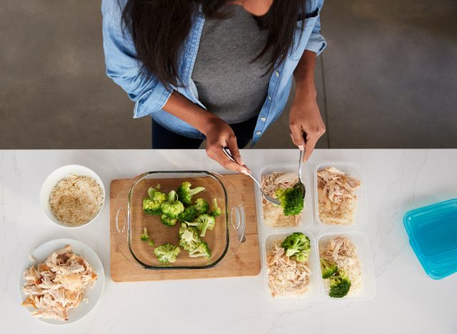 woman planning healthy meal prepping, portion sizes, , concept of best weight loss tips