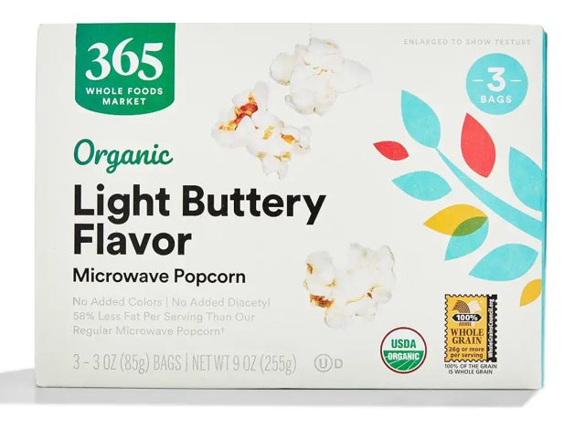 365 Everyday Value Organic Popcorn, Light Butter