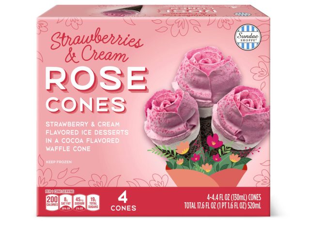 Aldi Rose Cones Strawberry Cream