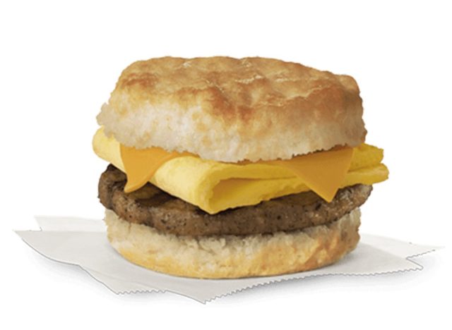 Chick-fil-A sausage egg and cheese biscuit