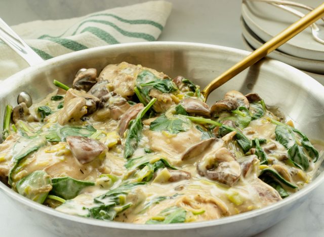 Chicken with Spinach and Mushrooms