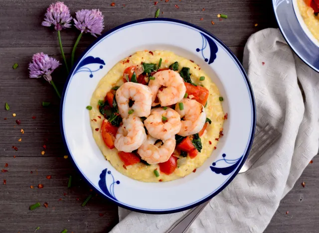 Creamy Polenta Shrimp and Vegetable Bowls