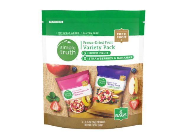 Kroger Simple Truth Mixed Fruit & Strawberry Banana Freeze Dried Fruit Variety Pack
