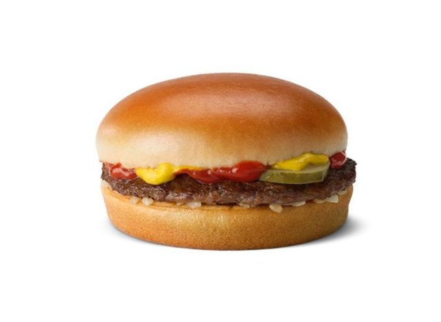 McDonald's hamburger on a white background