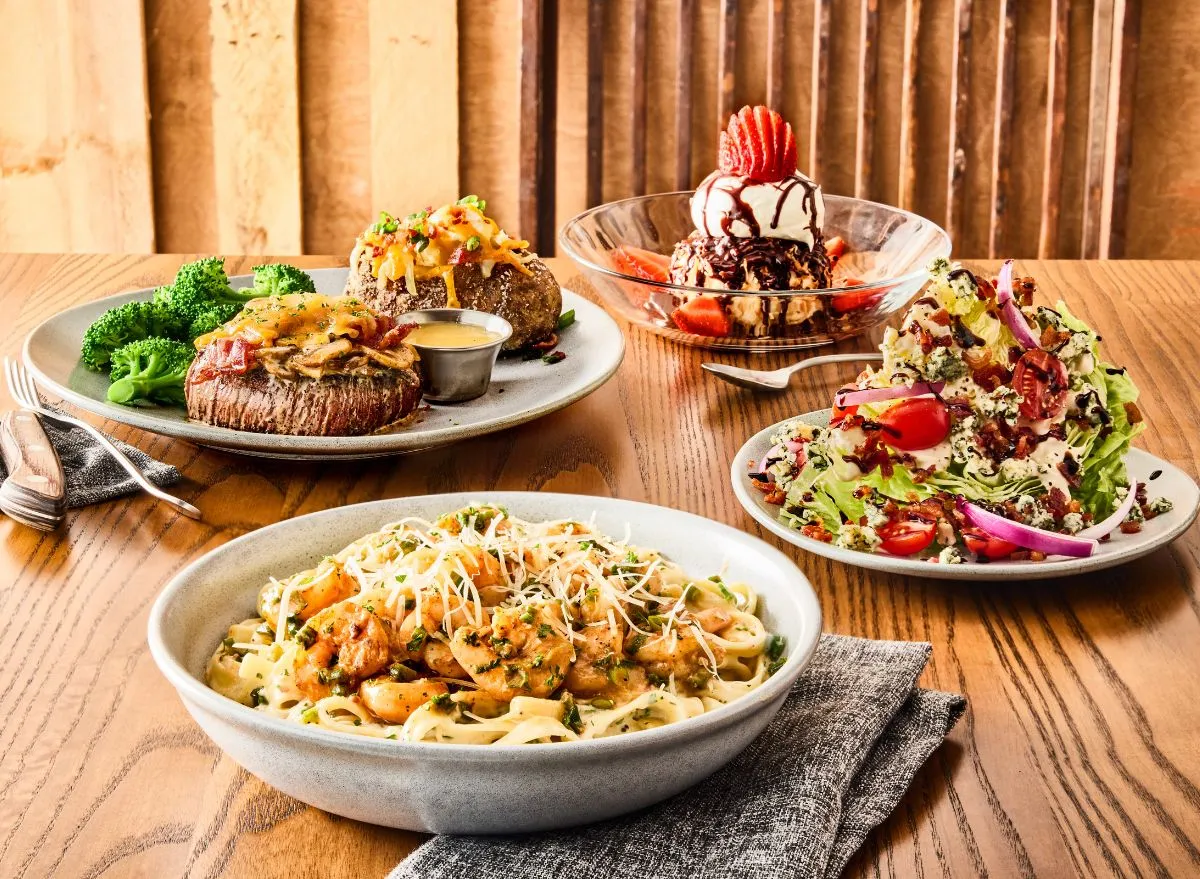 An array of items from Outback Steakhouse's limited time Boomerang Menu