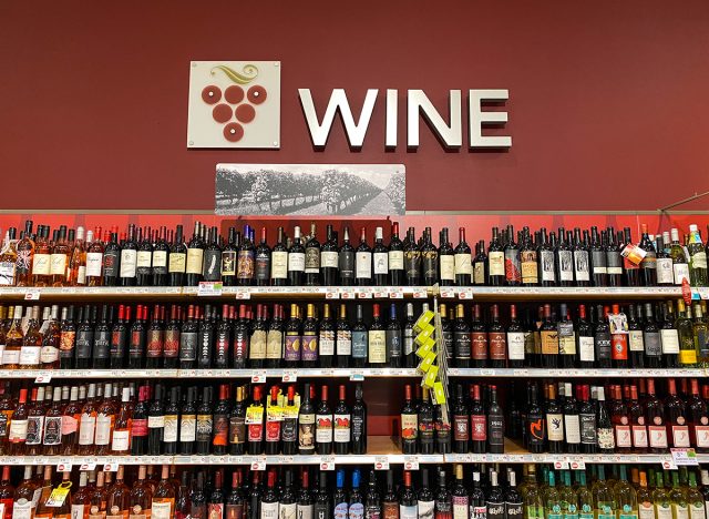 wine aisle at a Publix grocery store.