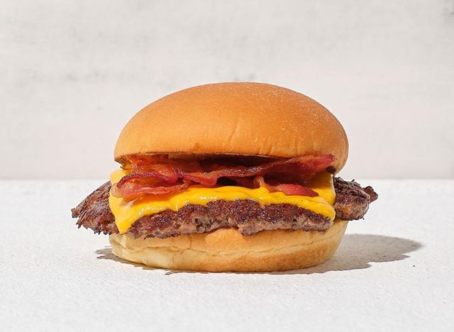 unhealthy fast food burger Shake shack bacon cheeseburger