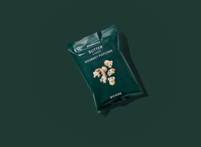 Starbucks Butter Popcorn on a green background