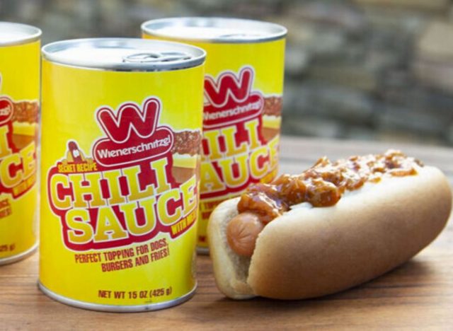 Wienerschnitzel chili in a can