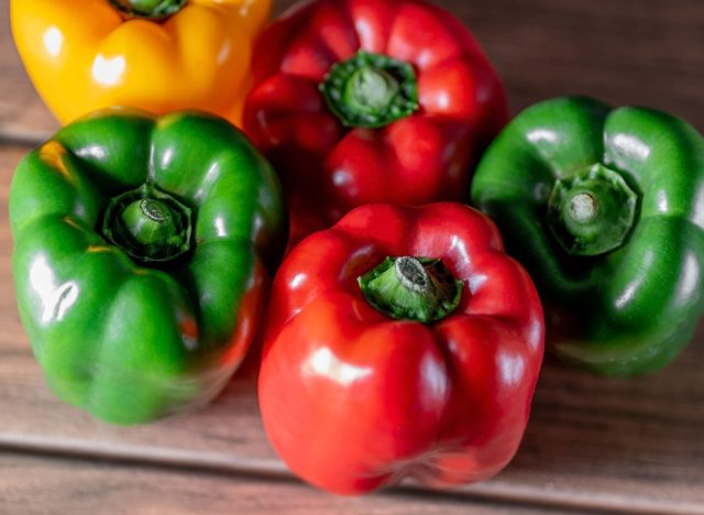 red yellow green peppers