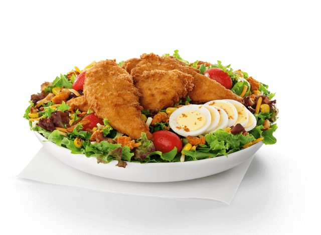 chick-fil-a cobb salad with chick-n-strips