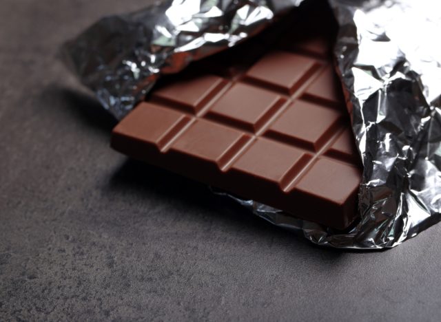 chocolate bar in foil