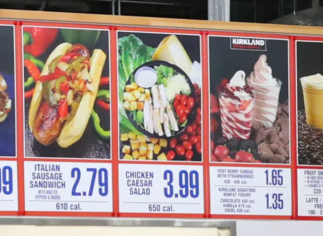 costco food court menu signs