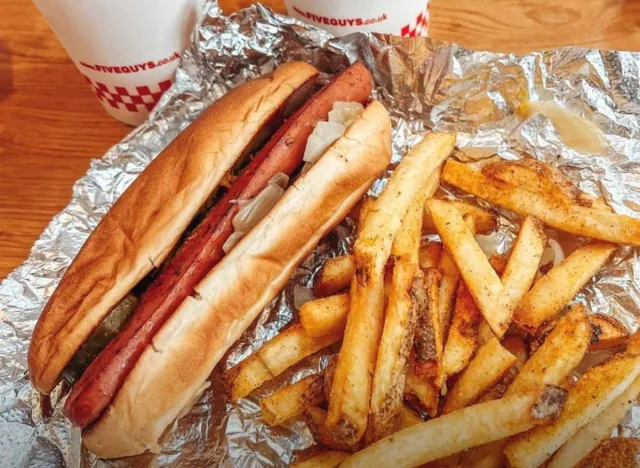 five guys hot dog