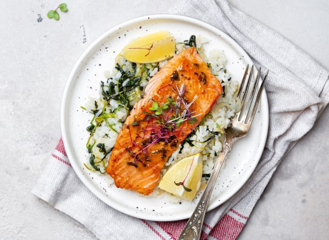 grilled salmon steak