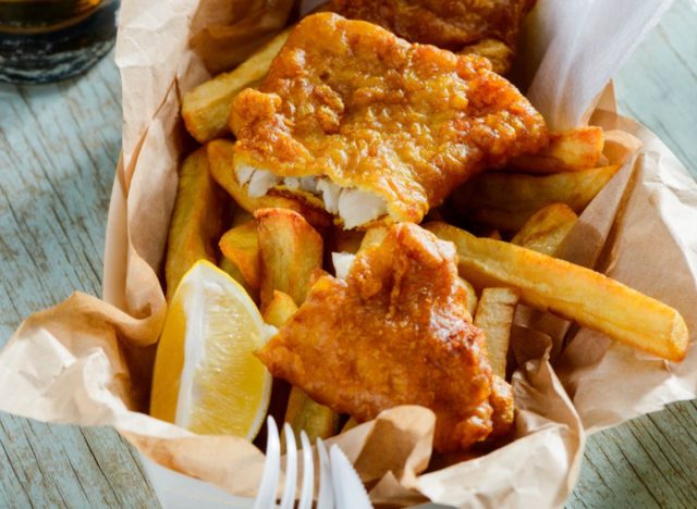 hand battered fish and chips