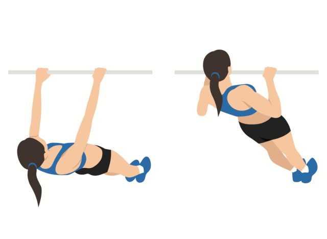 inverted row illustration, exercises to melt love handles