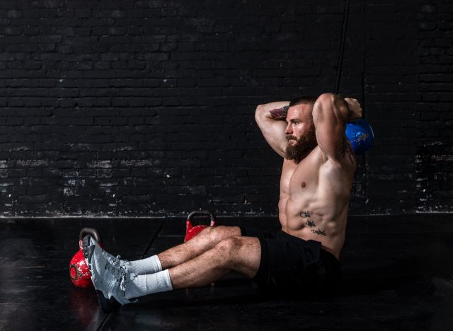 kettlebell overhead extension exercise