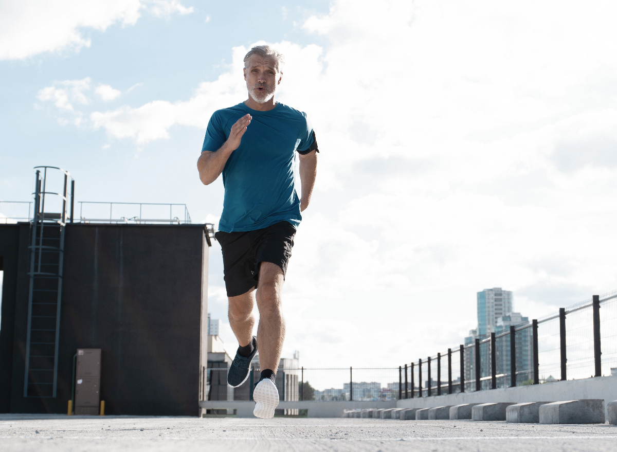 mature man running, concept of how to increase your endurance through exercise