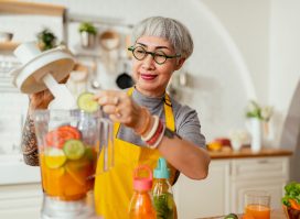 mature woman making home-cooked meal, concept of how to lose weight without exercise