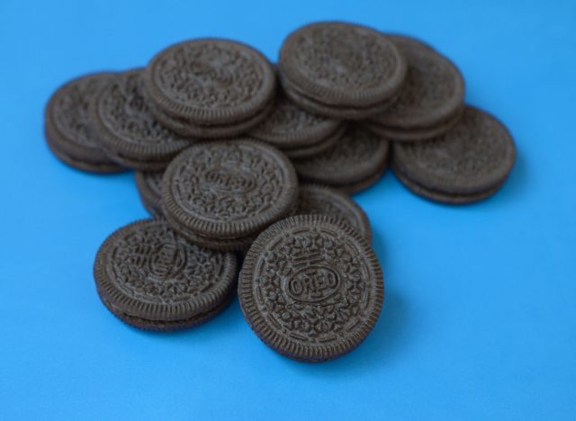oreo cookies on a blue background