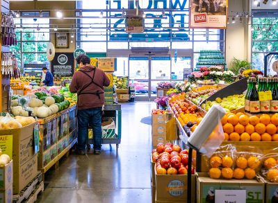 The fruits and vegetables section at Whole Foods