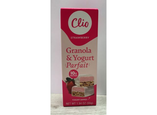recalled clio strawberry granola & yogurt parfait bars