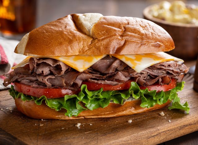 roast beef sandwich cheese