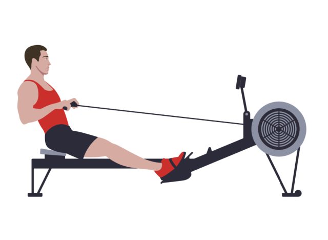 illustration of man rowing