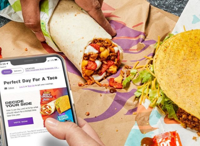 taco bell app vote burrito or taco