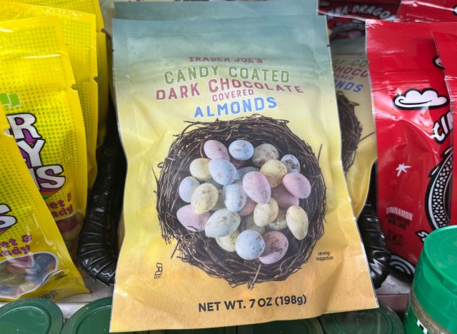 trader joe's candy coated dark chocolate covered almonds