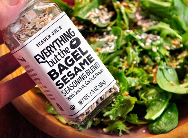 trader joe's everything bagel seasoning blend and salad