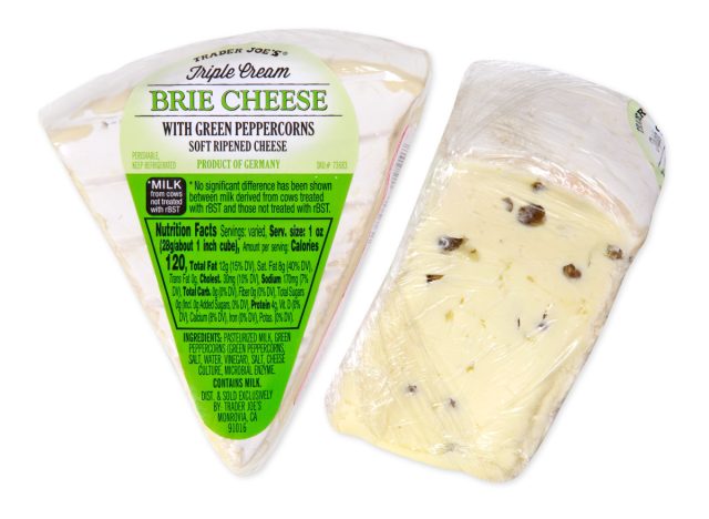 trader joe's triple cream brie cheese with green peppercorns