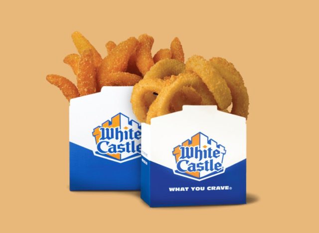 white castle onion rings and chips