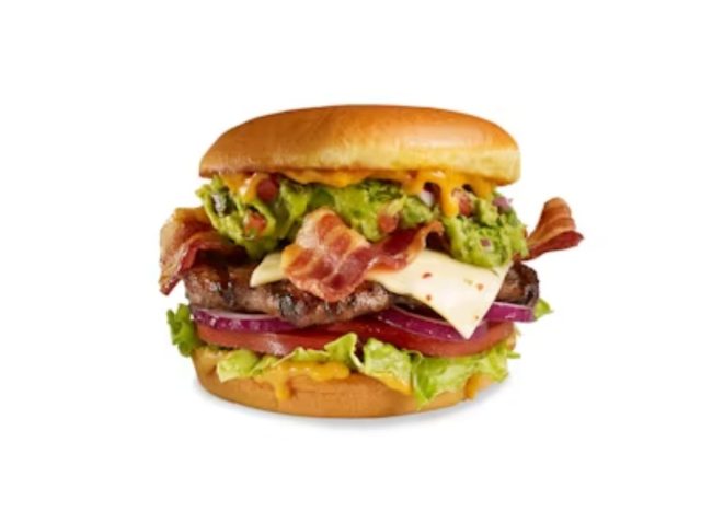Carl's Jr. Guacamole Burger on a white background