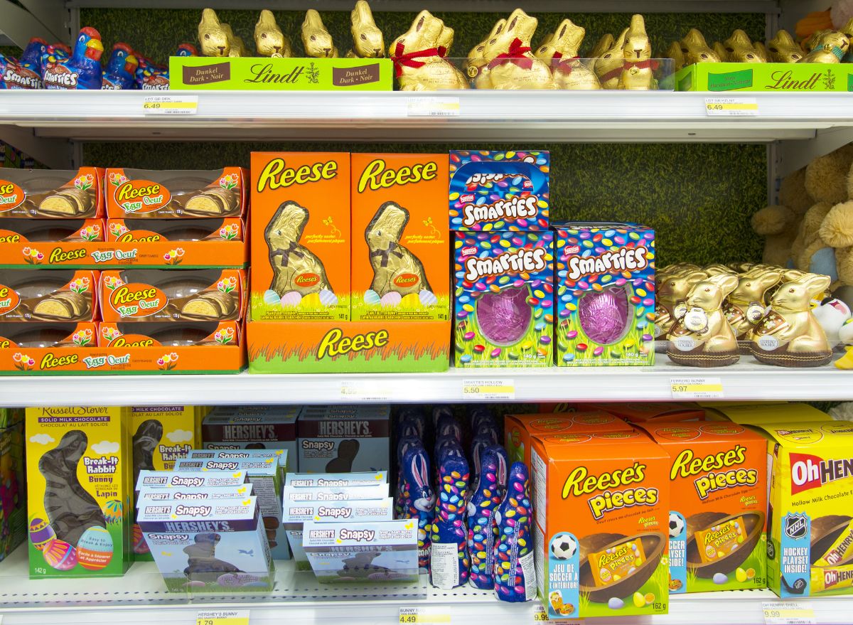 Easter candy in grocery aisle