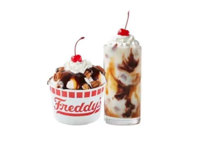 Freddy's ice cream on a white background