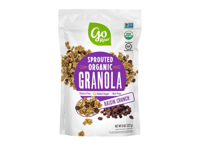 bag of sprouted granola on a white background