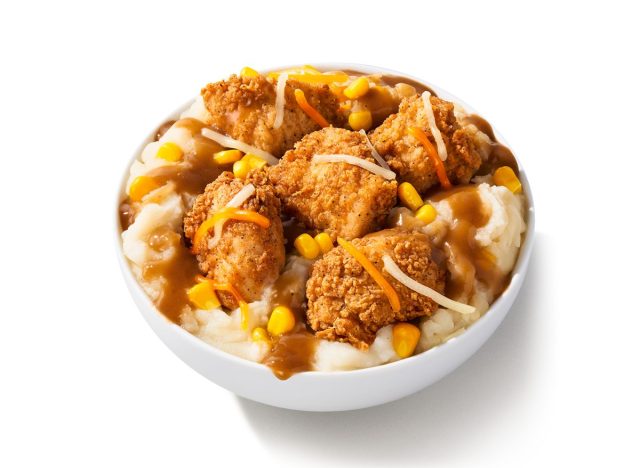 KFC famous bowl on a white background