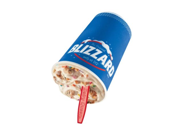 Dairy queen blizzard upside down on a white background