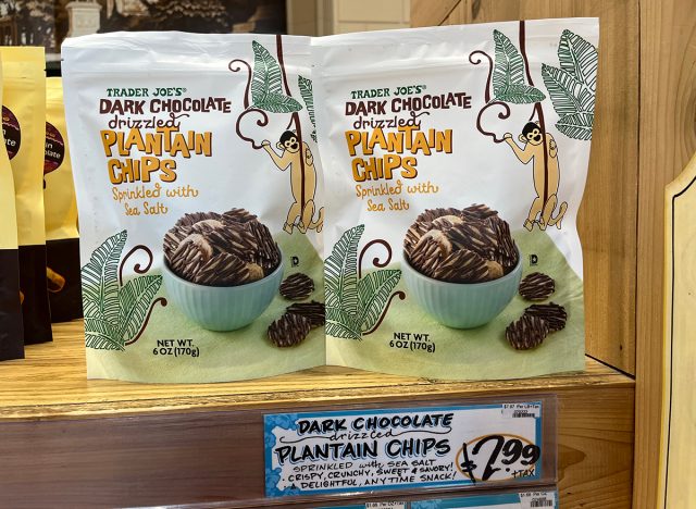 Dark Chocolate Covered Plantain Chips at Trader Joe's