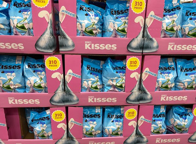 Hershey's Kisses Easter candy packages on sale at a Sam's Club 