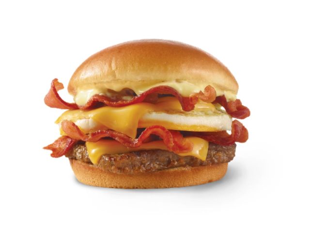 Wendy's Breakfast Baconator on a white background