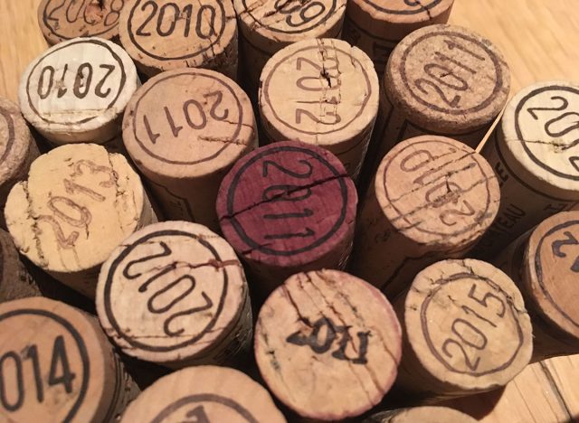 Wine corks from different vintage